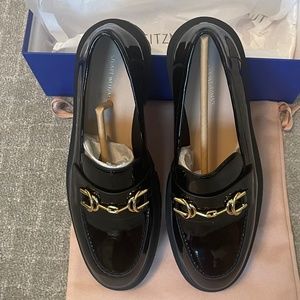 Stuart Weitzman  NEW  OWEN BUCKLE ULTRA LUG LOAFER Color: Black Size: 9.5 B